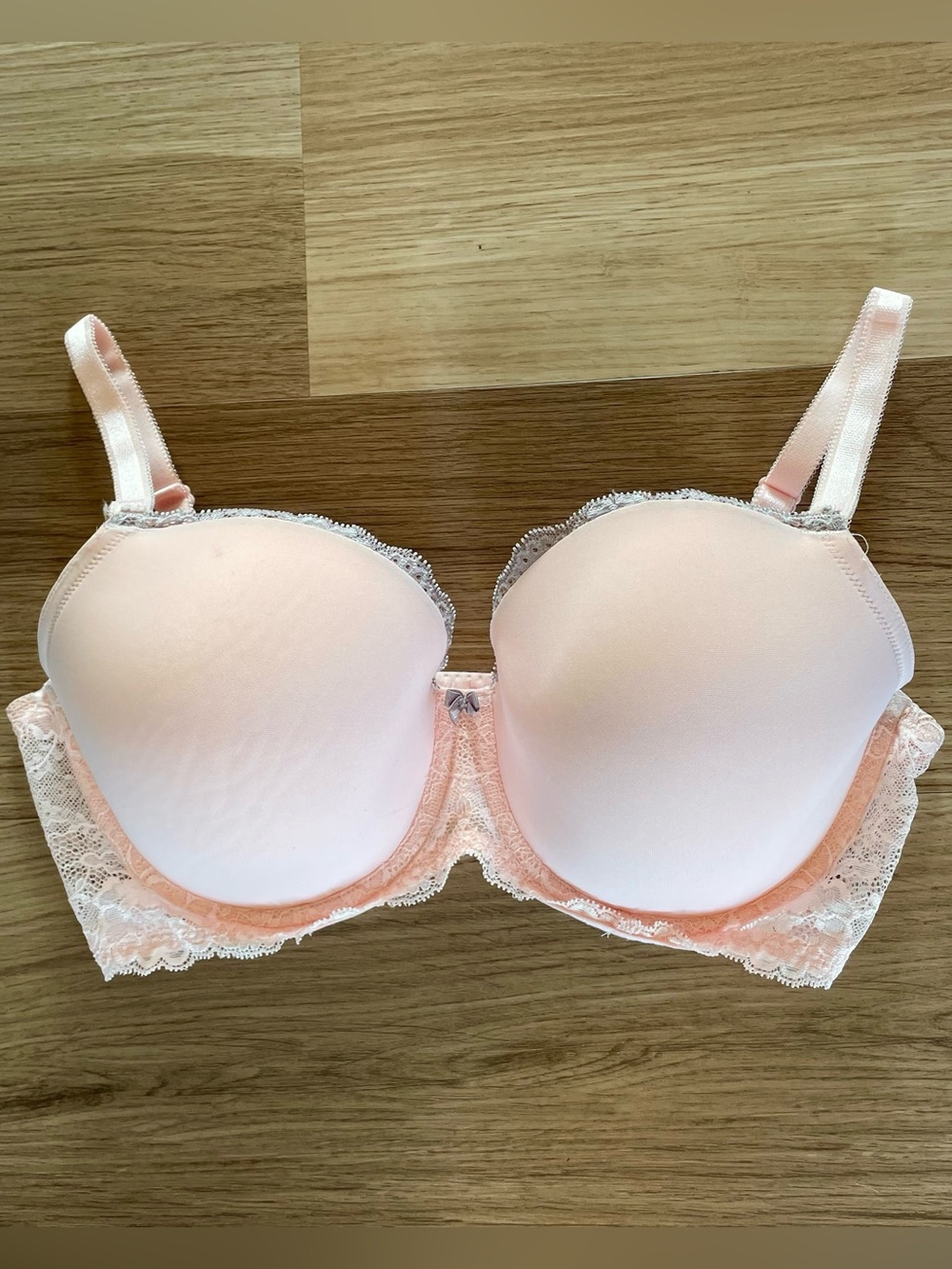 Victoria's Secret Dream Angels Lined Demi Underwire Bra 38DD Pink Lace Coquette
